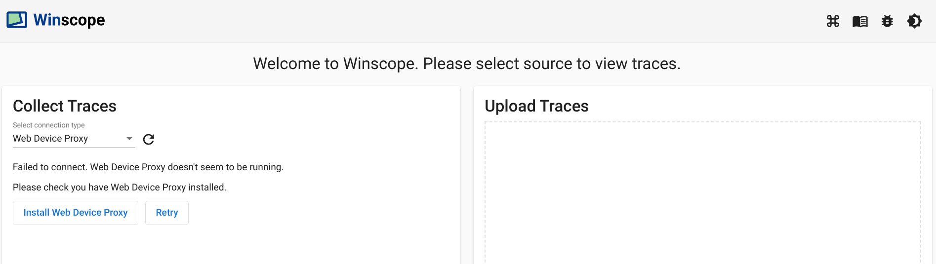 使用 Web Device Proxy 捕获跟踪记录
