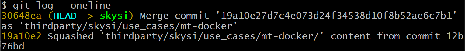 git subtree add 之后的 git log 样例