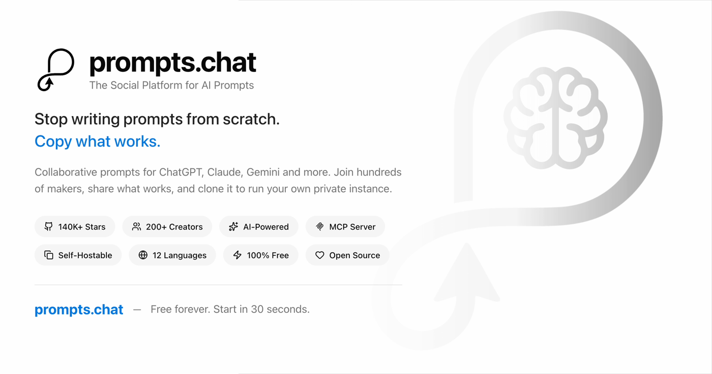 prompts.chat 官方项目原图