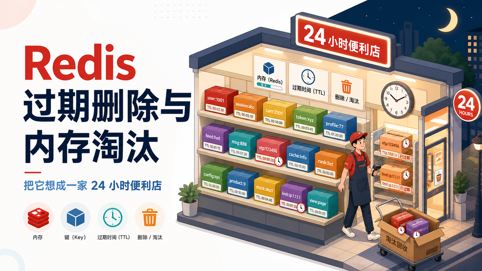 Redis 过期删除与内存淘汰文章封面