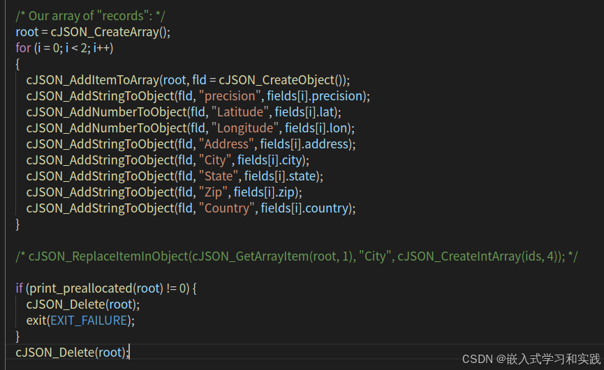 C语言 使用 cjson 生成 和 解析 json 数据 ，代码详细示例_cjson生成json-CSDN博客