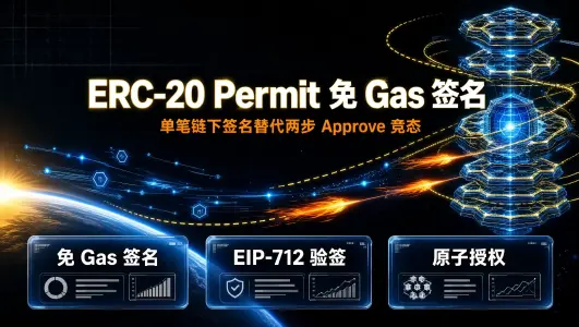 ERC-20 授权机制演进:从 approve 竞态到 EIP-2612 permit 免 Gas 签名实战封面图