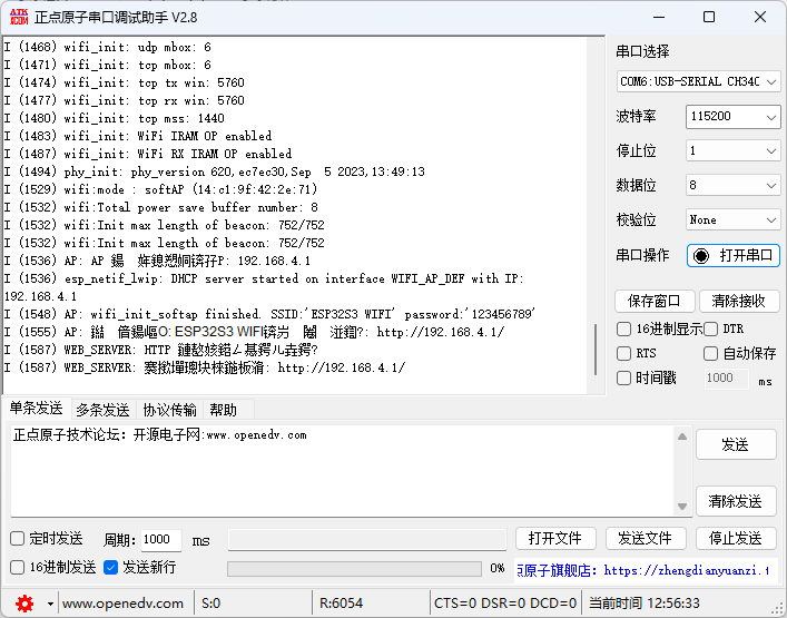 [配图建议：ESP32-S3 串口日志截图]