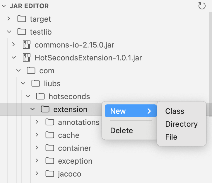 JarEditor add and delete actions