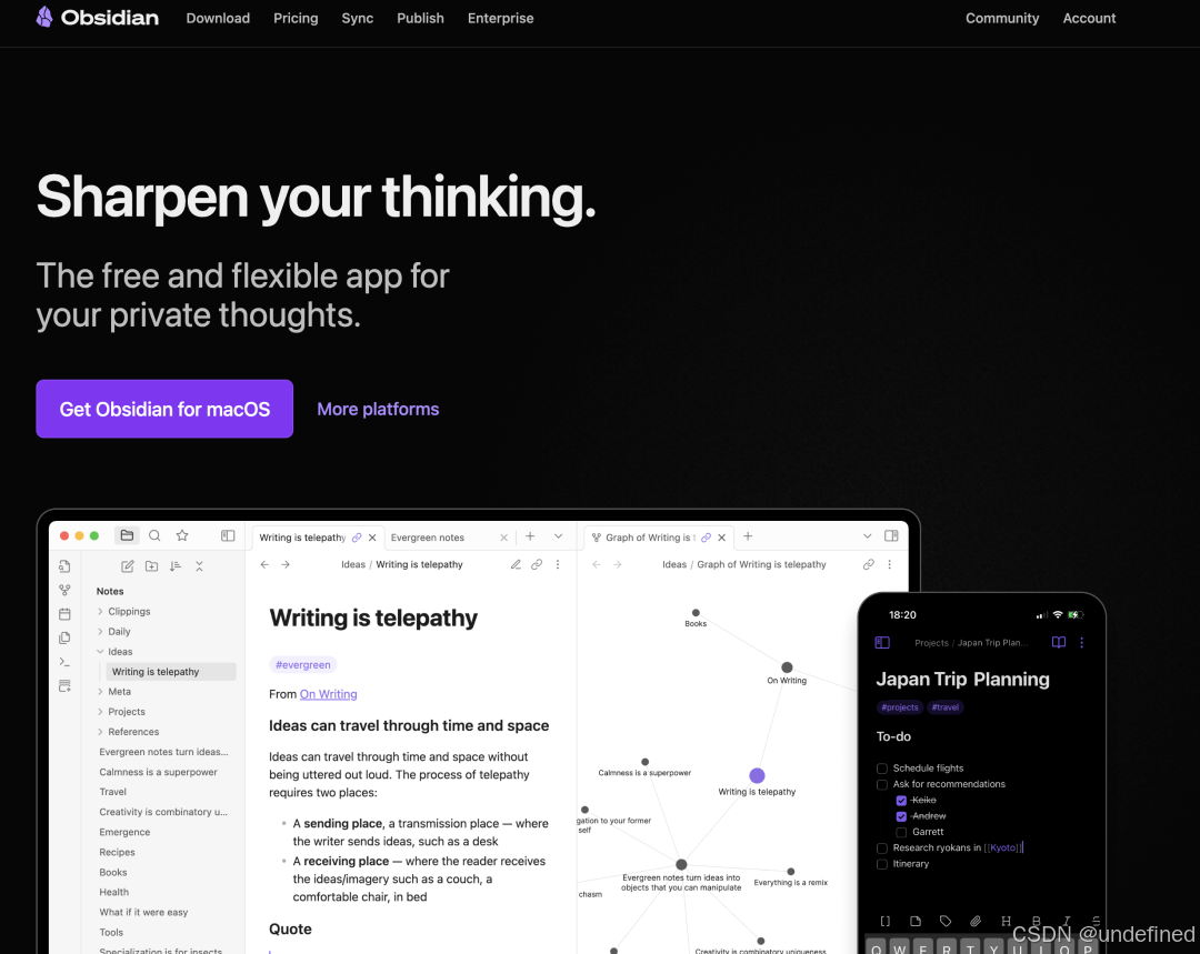 Obsidian官网下载页