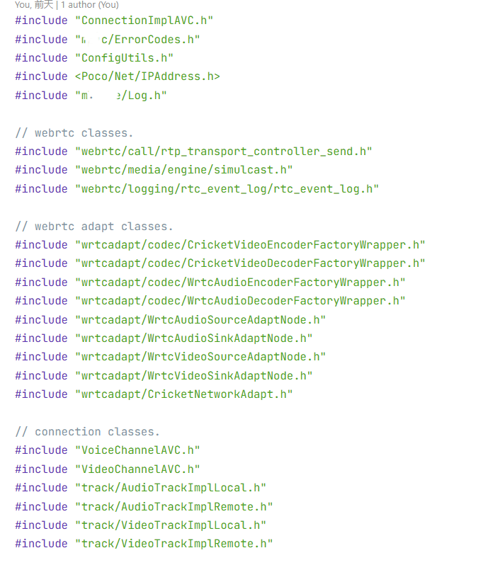 示例代码：组织良好的头文件包含