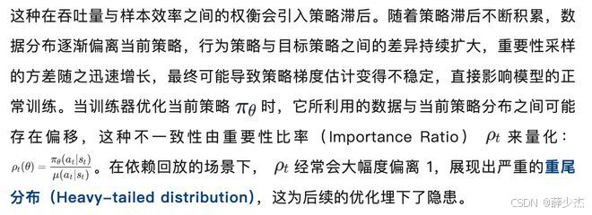 MEAN_强化学习策略滞后数据Off-policy GIP算法机器人操控大语言视觉动作模型VLA PPO硬截断利用率崩溃对数空间对称性帕累托旋钮优势感知理论基石策略性能下界有限样本保证方差偏差