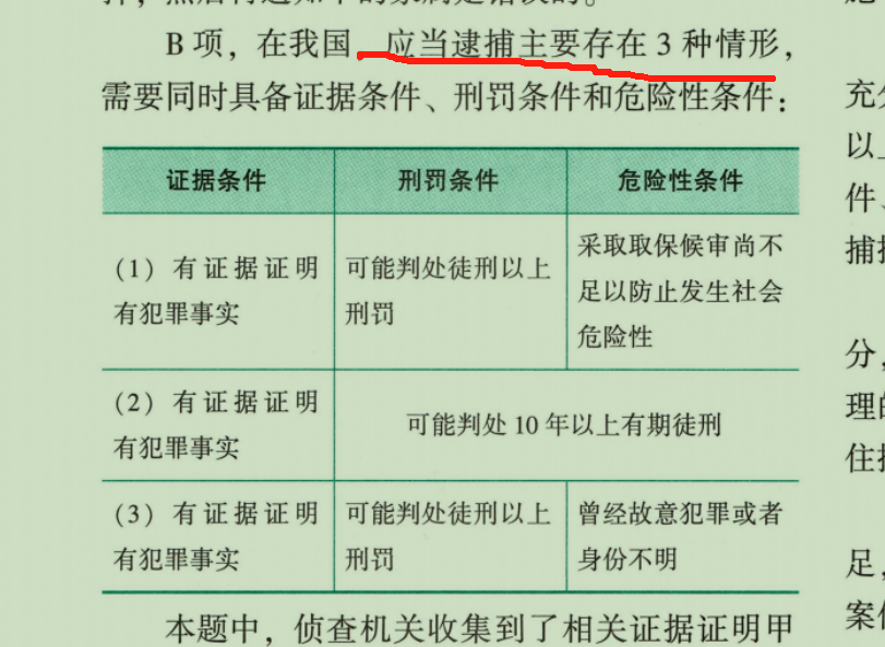 应当逮捕
