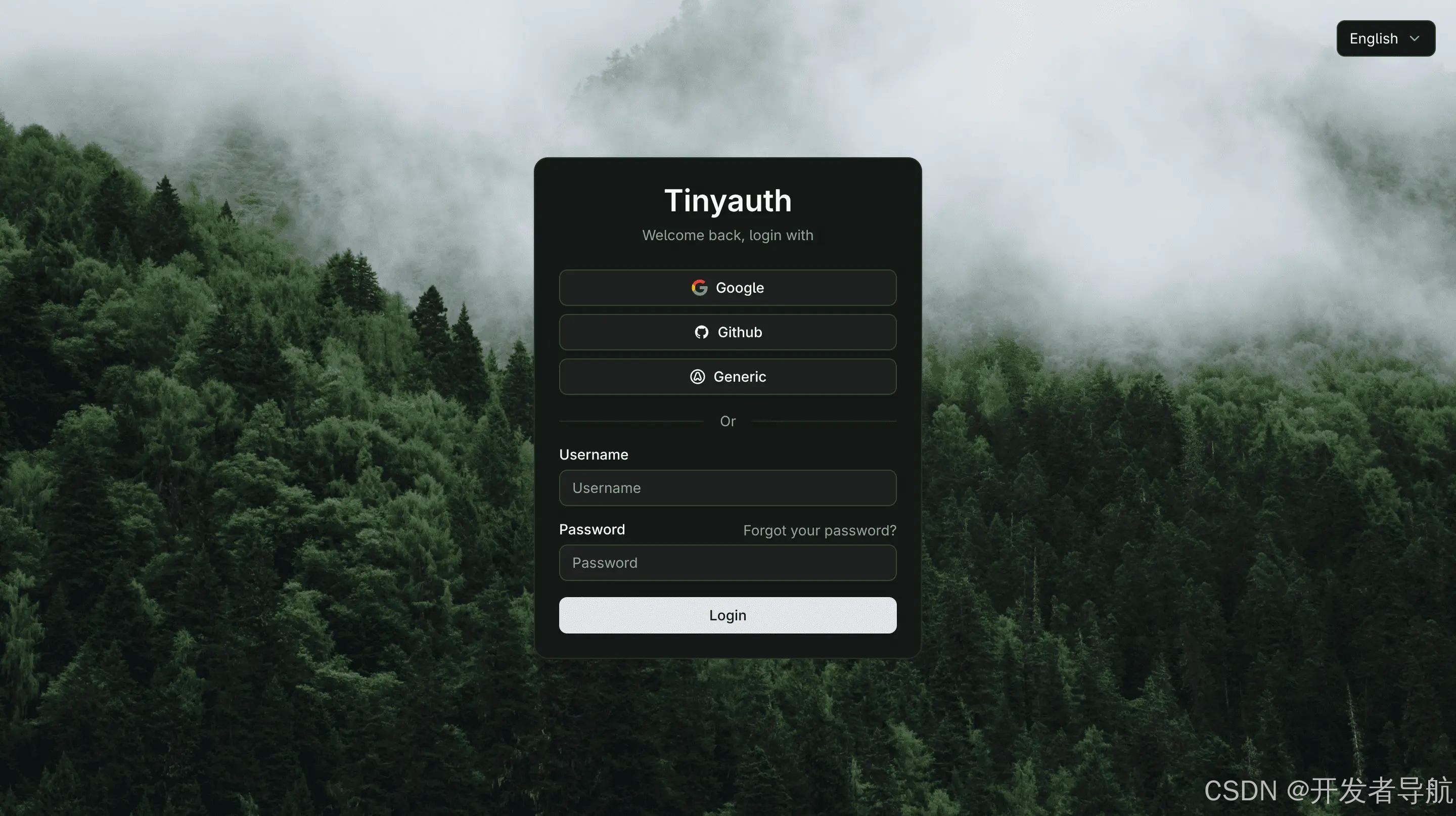 【开发者导航】开源的零代码身份认证中间件：tinyauth_开源身份验证中台