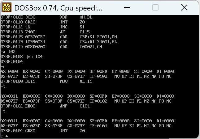 8086 汇编实验：DOS 下使用 DEBUG.EXE 进行汇编指令级单步调试-CSDN博客