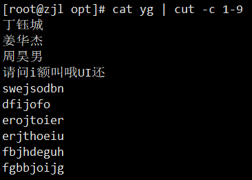 截取第1-9列的字符