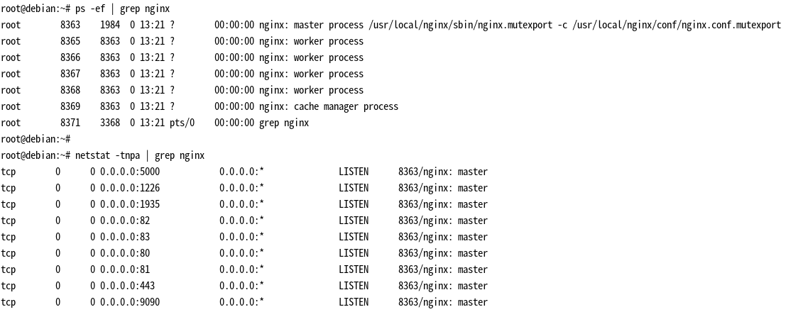 nginx 状态以及监听的端口
