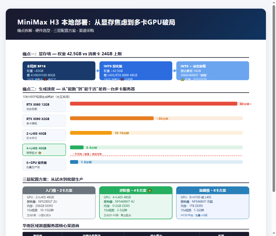 MiniMax H3部署痛点与多卡GPU服务器方案