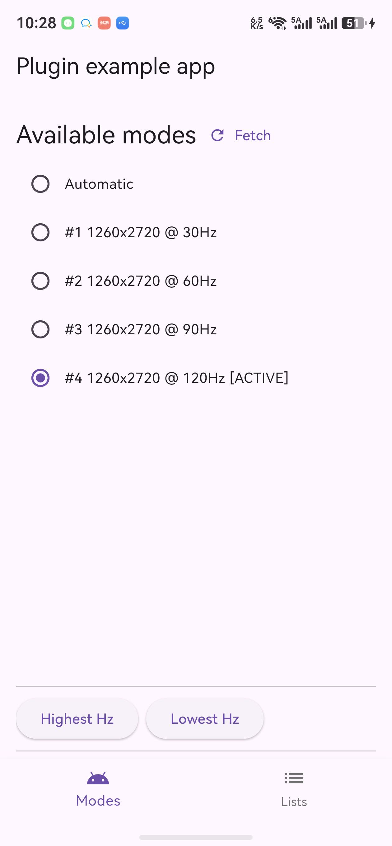 flutter_displaymode 鸿蒙真机：请求最高刷新率