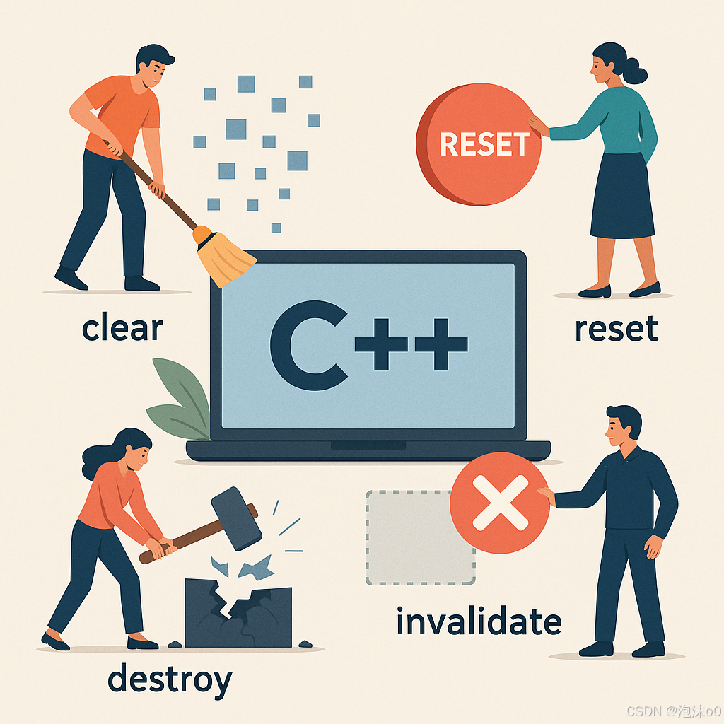 【C++ 命名指导】C++常用动作方法命名深度解析：clear、reset、destroy、invalidate的正确用法_c++ reset ...