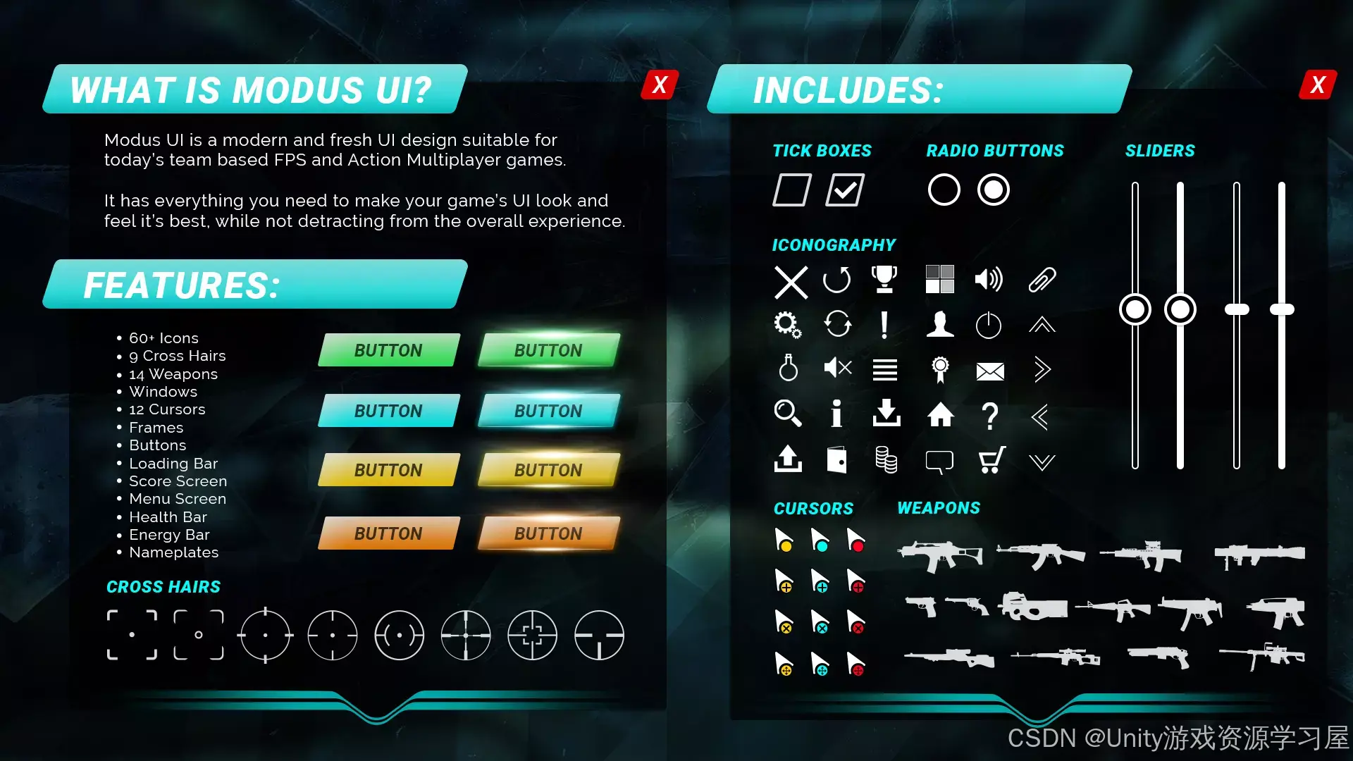 【Unity UI 组件库插件】MODUS UI 一款现代化、模块化的 UI 组件库,专为 Unity 开发者打造,适用于游戏、应用和交互式 ...