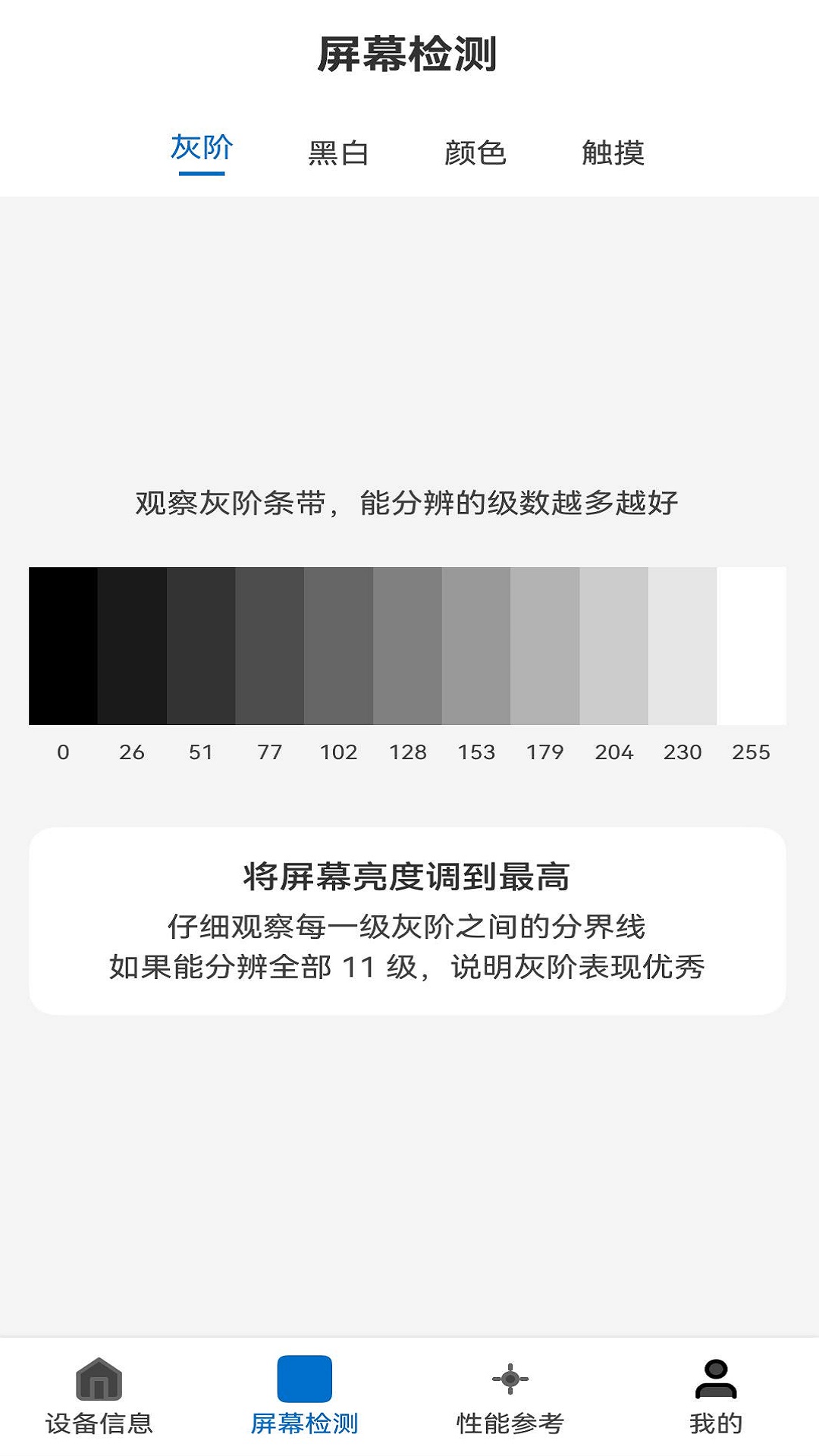 设备信息鉴屏幕检测