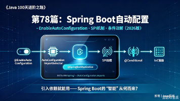 《Java 100 天进阶之路》第78篇:Spring Boot自动配置(2026版)封面图
