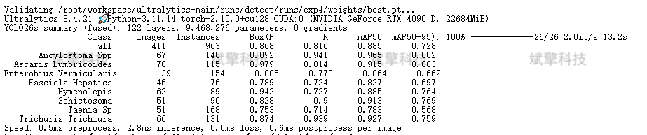 sp管在医学上什么管面向医学检验的YOLO26寄生虫检测系统：钩虫／蛔虫／血吸虫等8种显微图像识别（项目源码+数据集+模型权重+UI界面+python+深度学习+远程环境部署）_https://www.jmylbn.com_新闻资讯_第12张