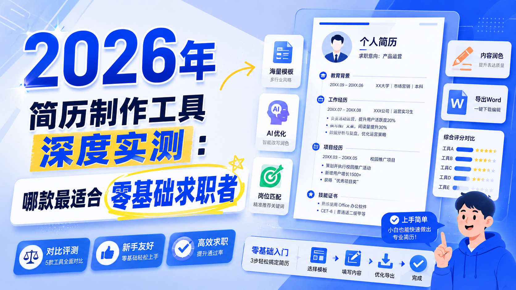 2026年简历制作工具深度实测:哪款最适合零基础求职者
