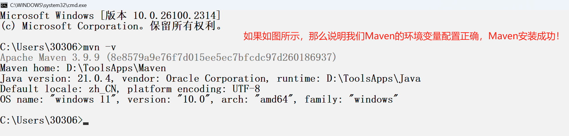cmd中查看Maven版本