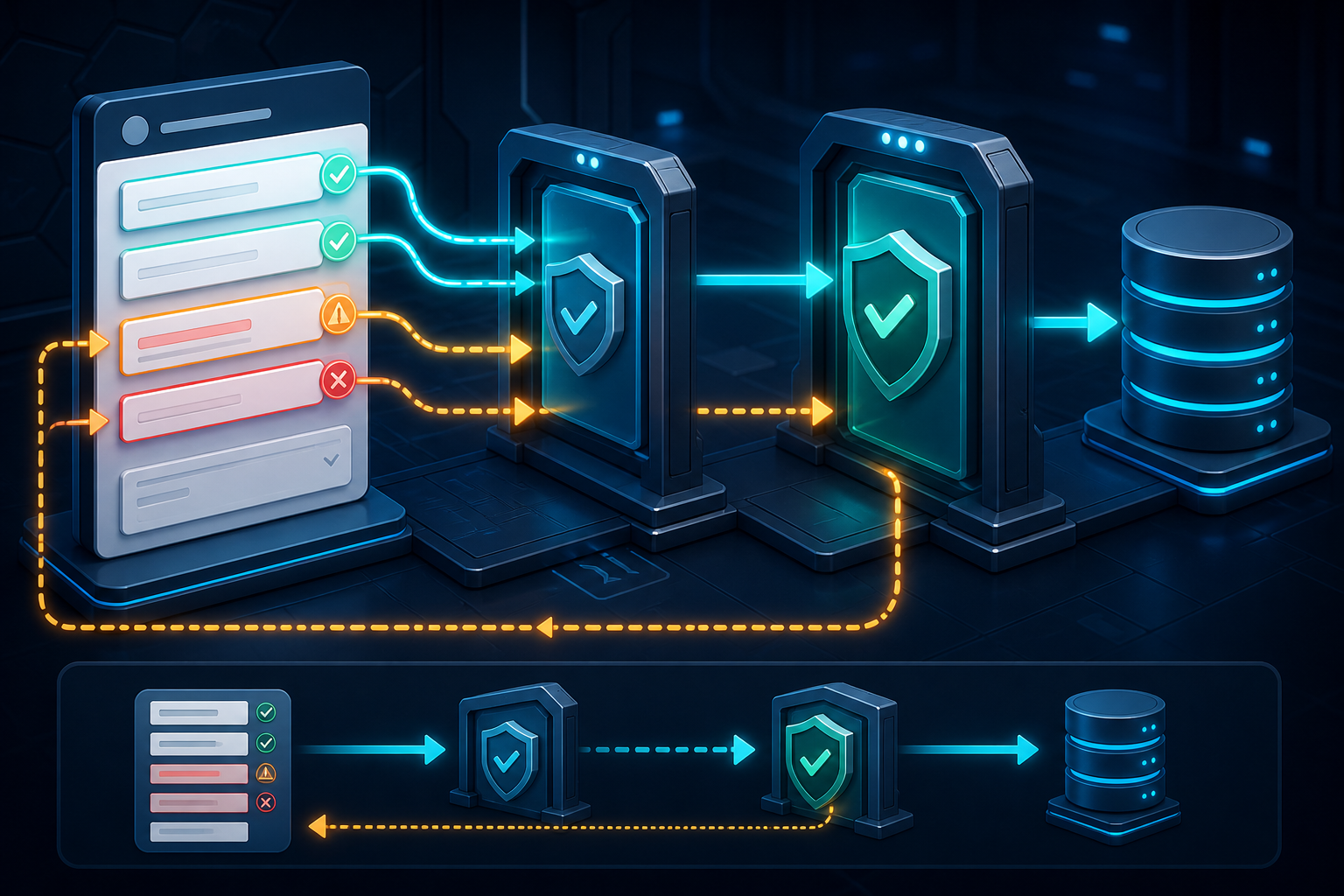 页面即时提示与 Service 最终门禁原创分层图