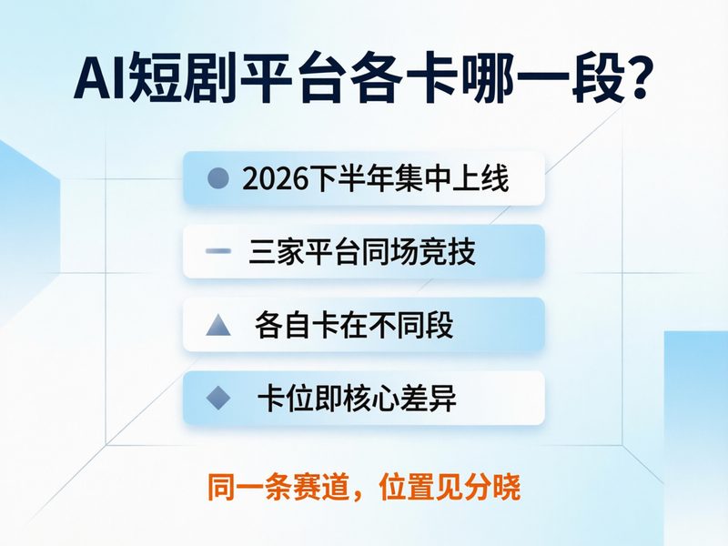 2026年下半年AI短剧制作平台集中上线,3款产品5月至8月的上线时间与定位各不相同。