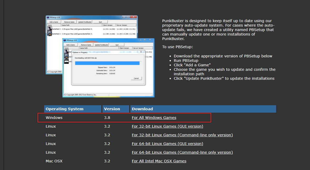 Loading Reconnect PunkBuster错误Game disconnected:This PB Server Requires (A1386 C2.352 ...