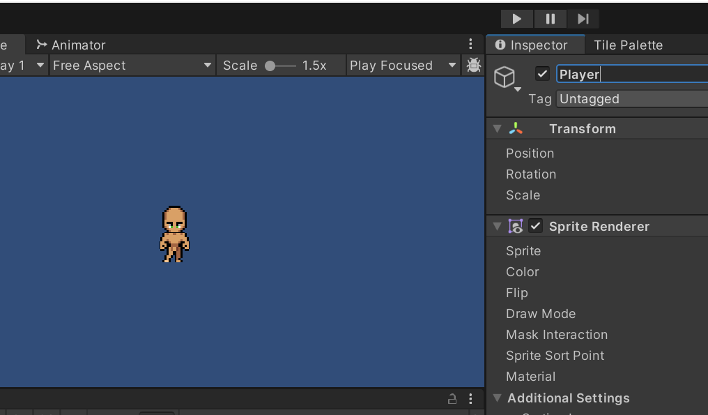 为 Player 添加 Rigidbody2D 组件