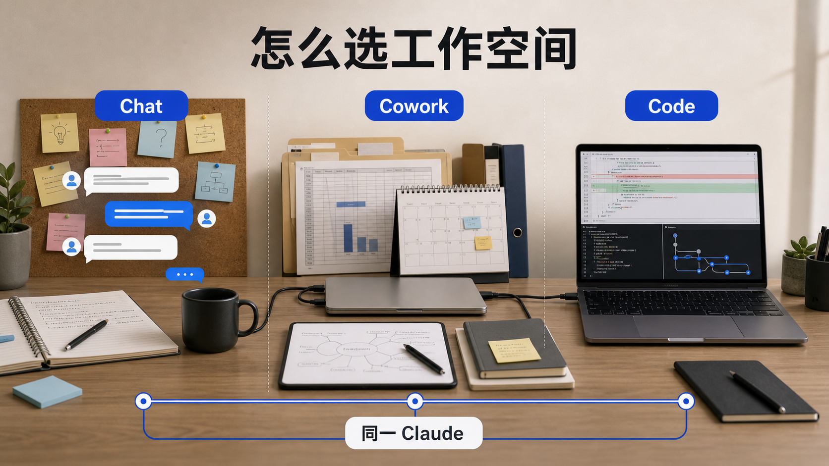 Chat、Claude Cowork、Claude Code 选择矩阵