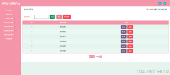 图5.5 游戏类型管理页面