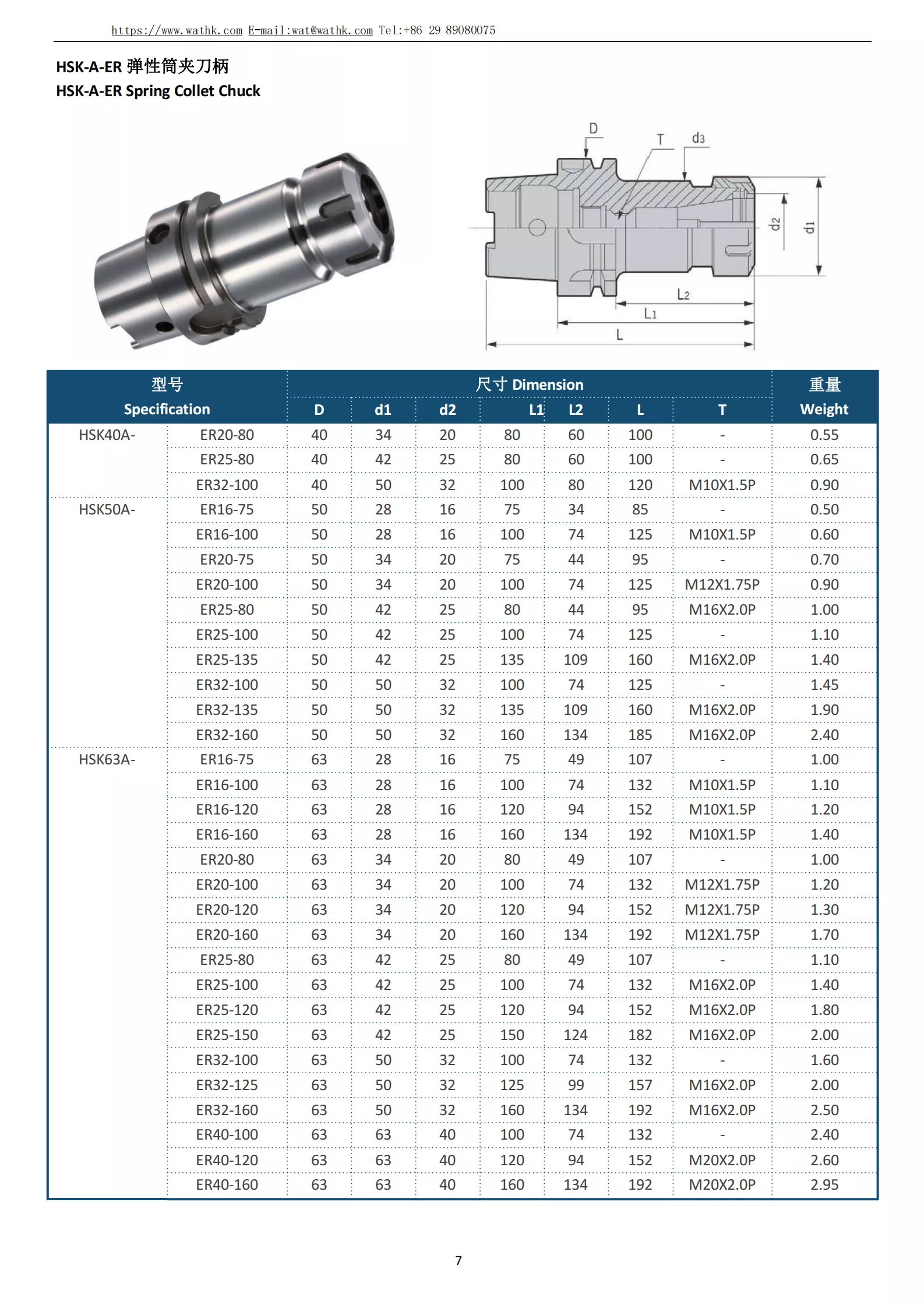 加工中心刀柄er表