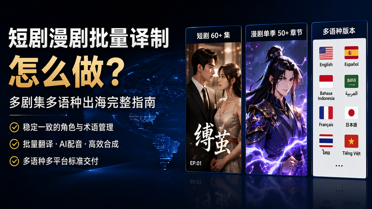 短剧漫剧批量译制怎么做?多剧集多语种出海完整指南-CSDN博客