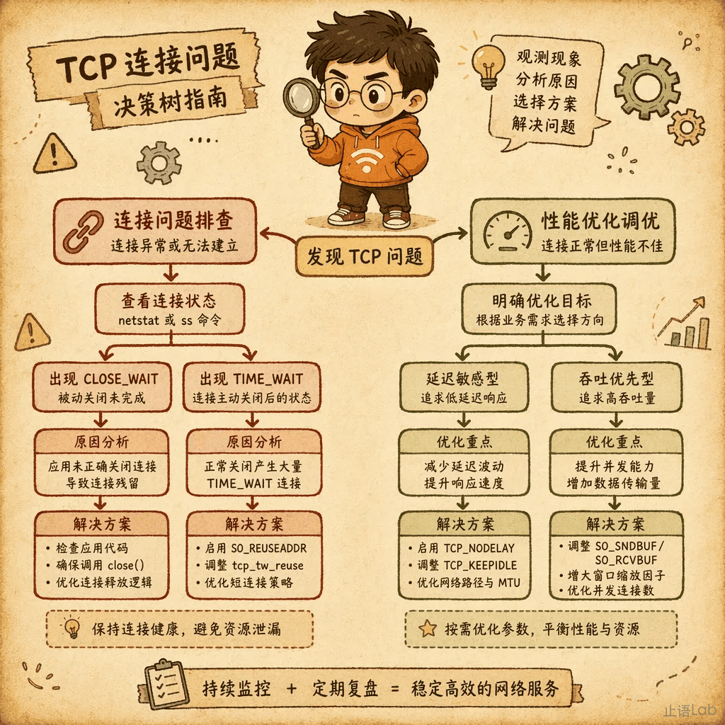 连接排查与调优决策树