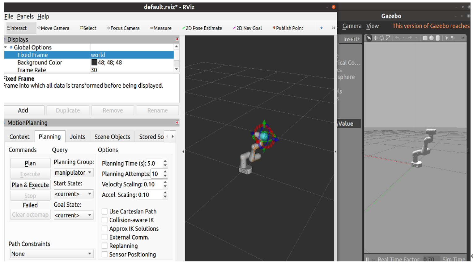Moveit+Gazebo仿真环境搭建过程报错：Unable to identify any set of controllers that ...