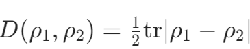 (D(\rho_1,\rho_2) = \frac{1}{2}\text{tr}|\rho_1-\rho_2|)