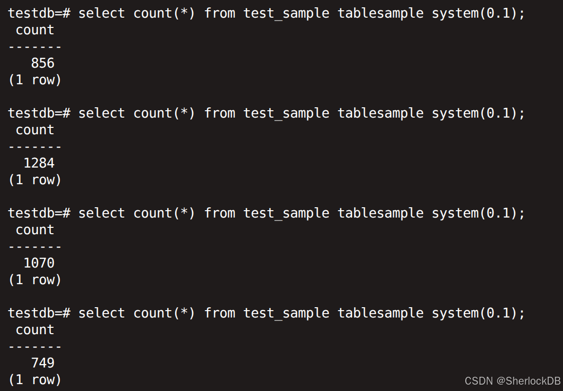 Tablesample PostgreSQL数据抽样 TABLESAMPLE-CSDN博客