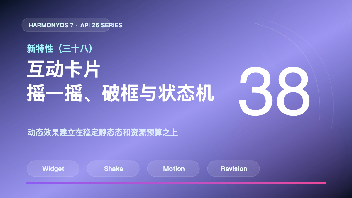 HarmonyOS 7 新特性(三十八)|互动卡片:摇一摇、破框与状态机 封面