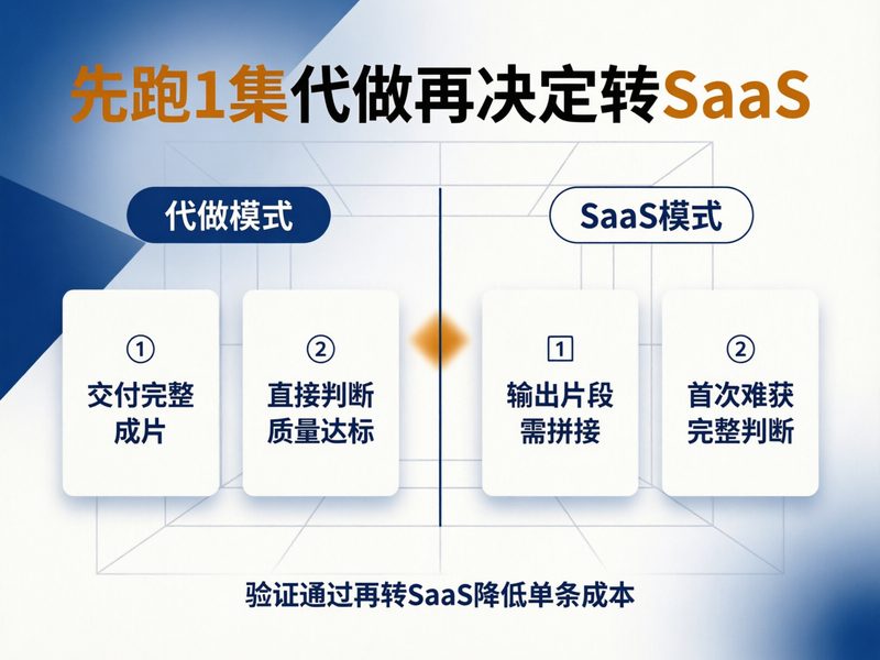 1集代做验证质量后再转SaaS,但AI生成标注和竖屏比例是平台处理完还是自己再调。