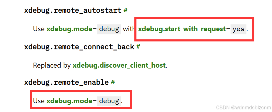 Xdebug: [Config] The setting ‘xdebug.remote_autostart‘ has been renamed ...