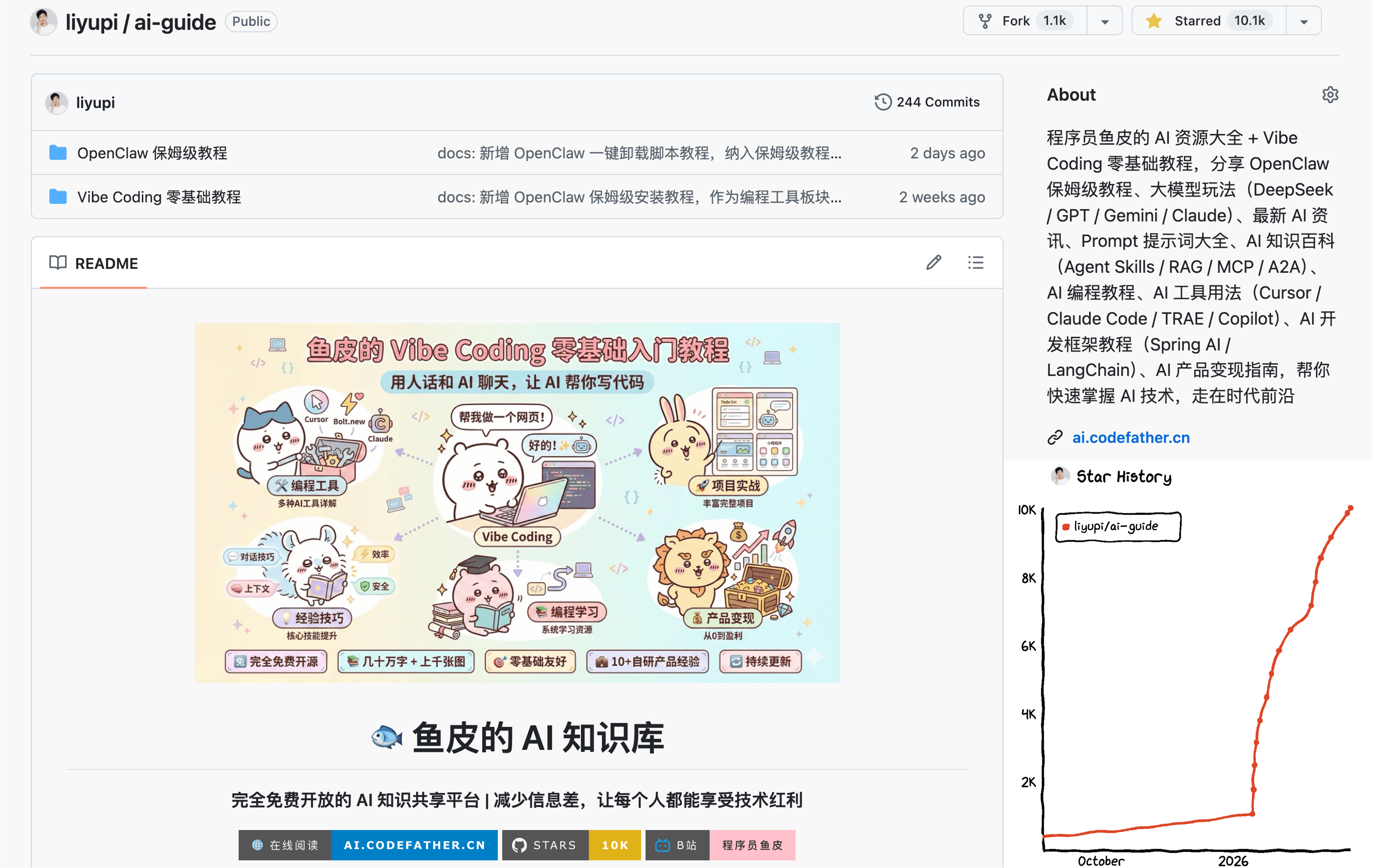 鱼皮开源免费的 AI 知识库