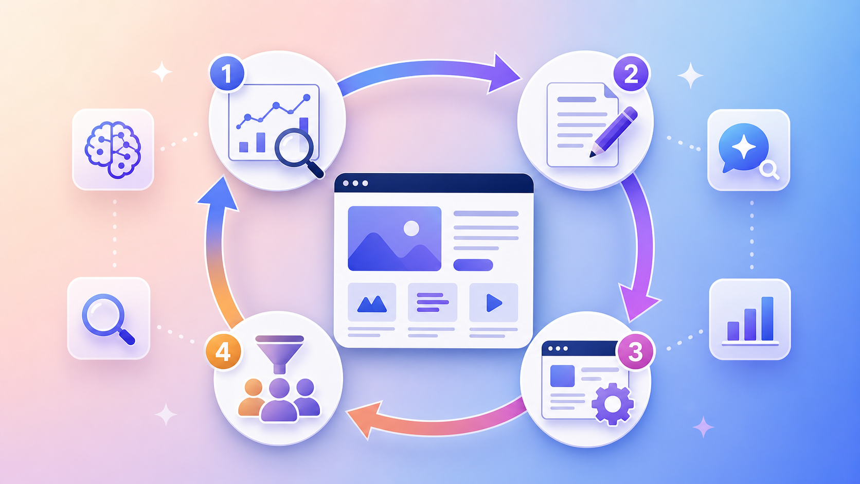 Closed-loop AI search growth system