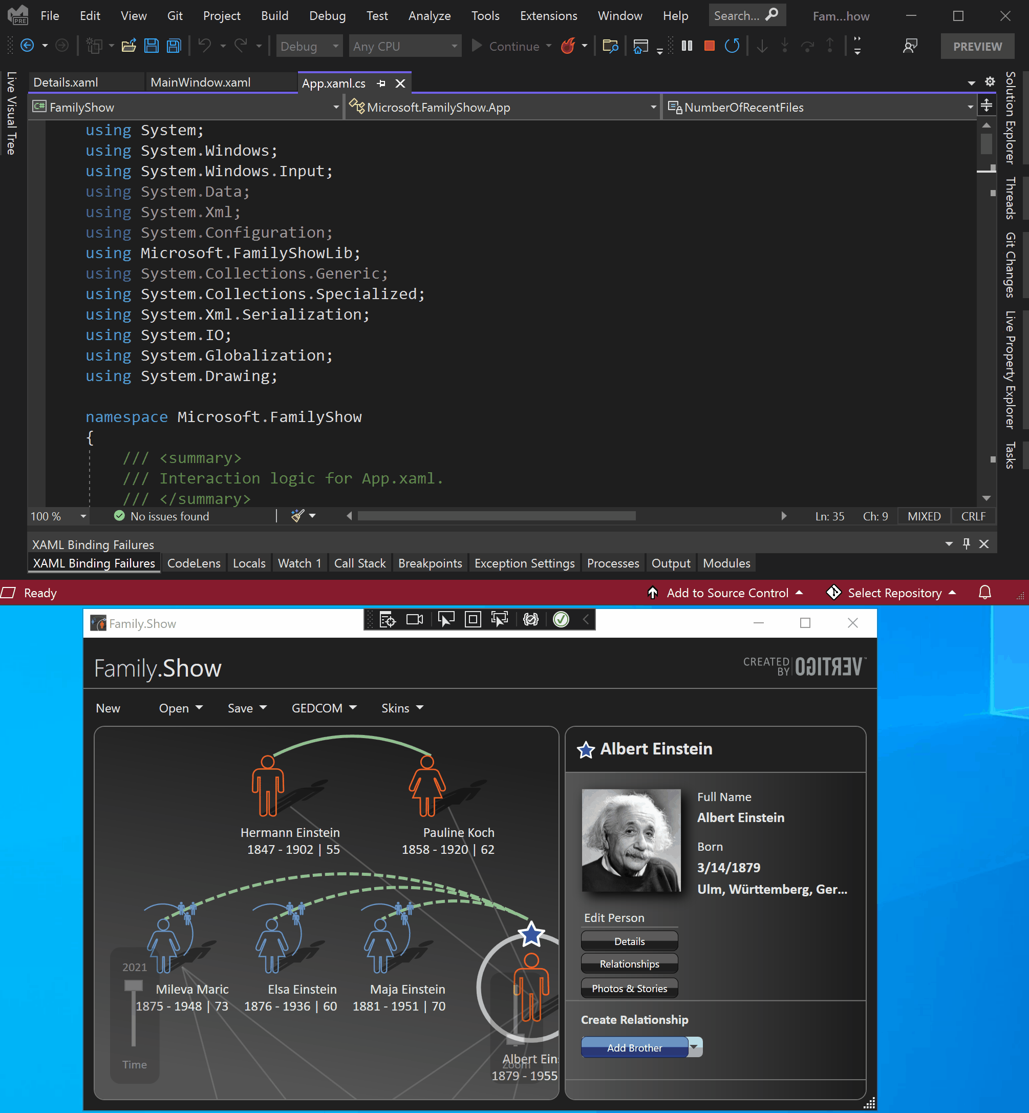 XAML 热重载应用程序