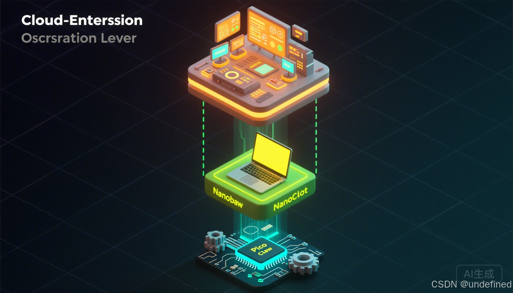 三层产品光谱：云端平台 → 本地协调 → 设备控制