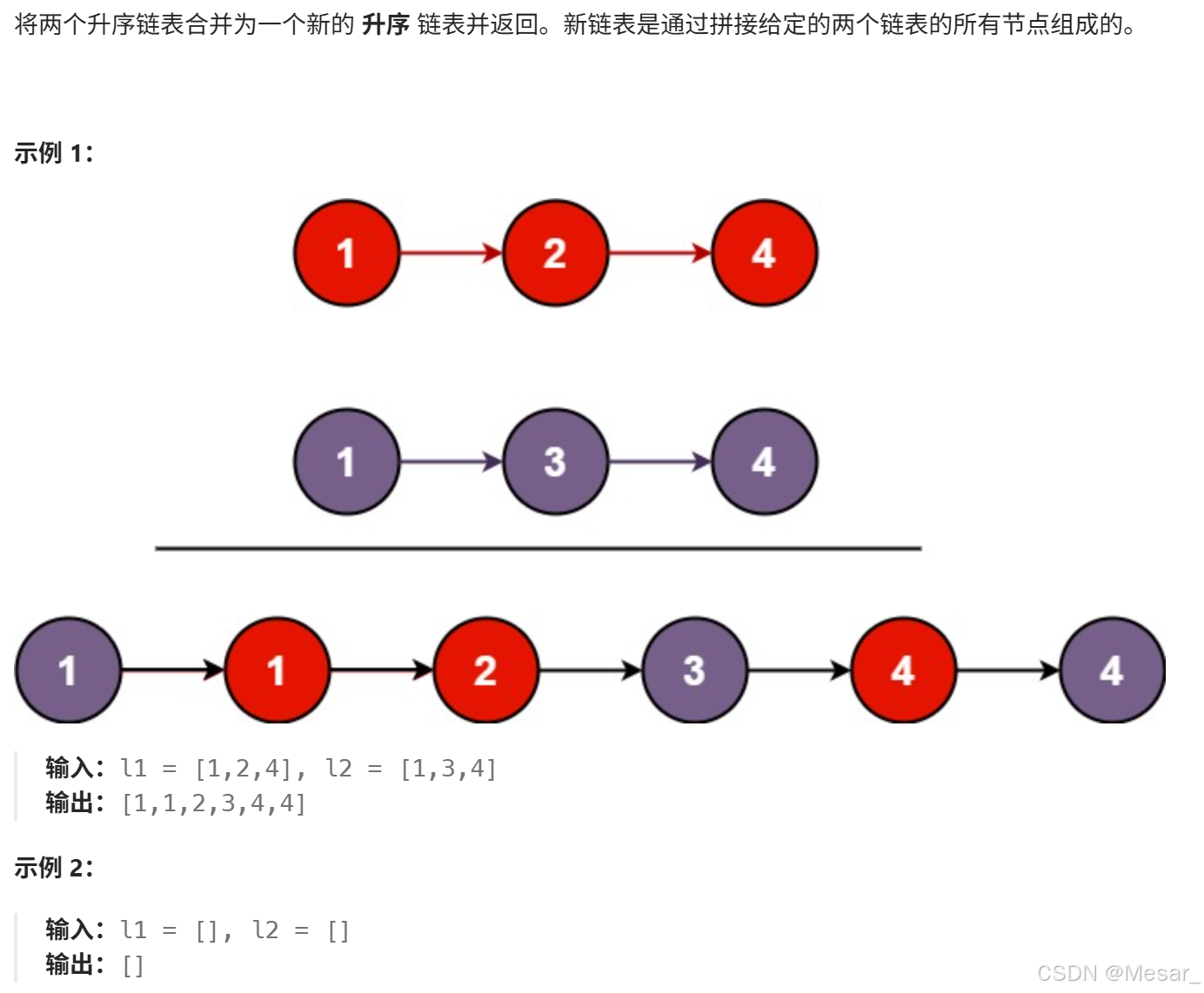合并两个有序链表