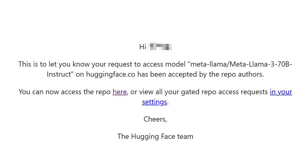Hugging Face给我发的邮件