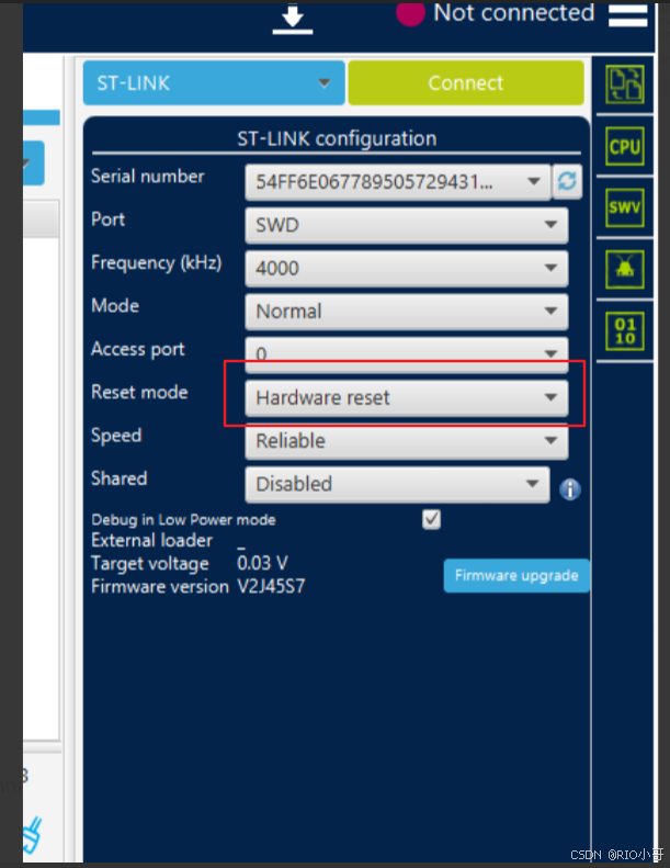 Error: No STM32 target found! If your product embeds Debug ...
