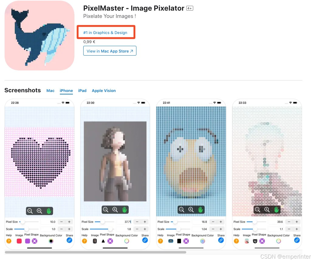 PixelMaster 荣获分类榜单第一名!