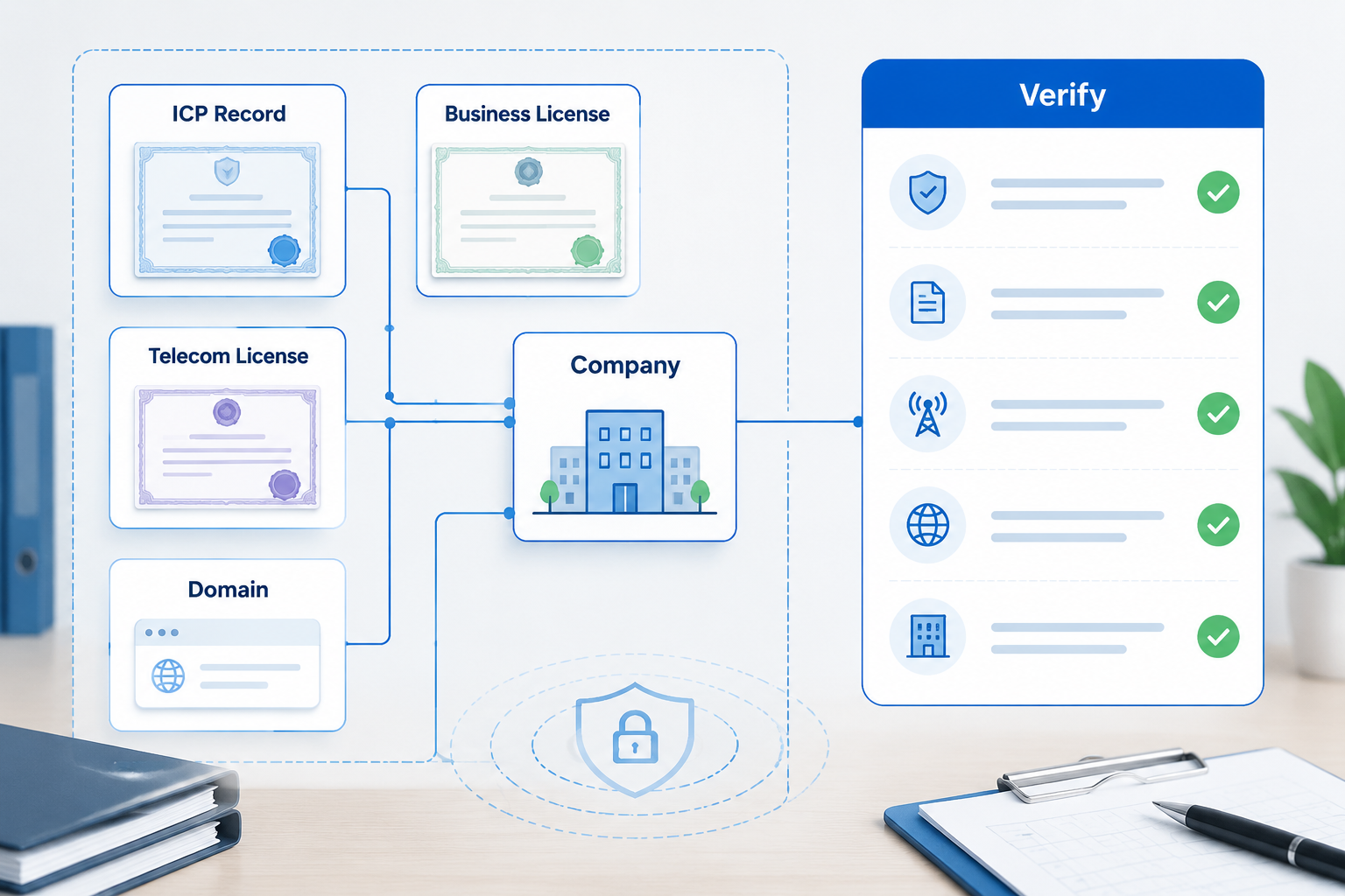 AI API 服务合规材料核验图