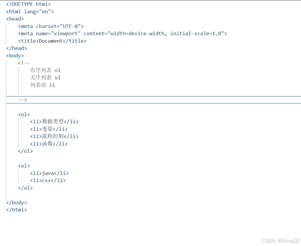 【JavaWeb】HTML的列表标签-CSDN博客